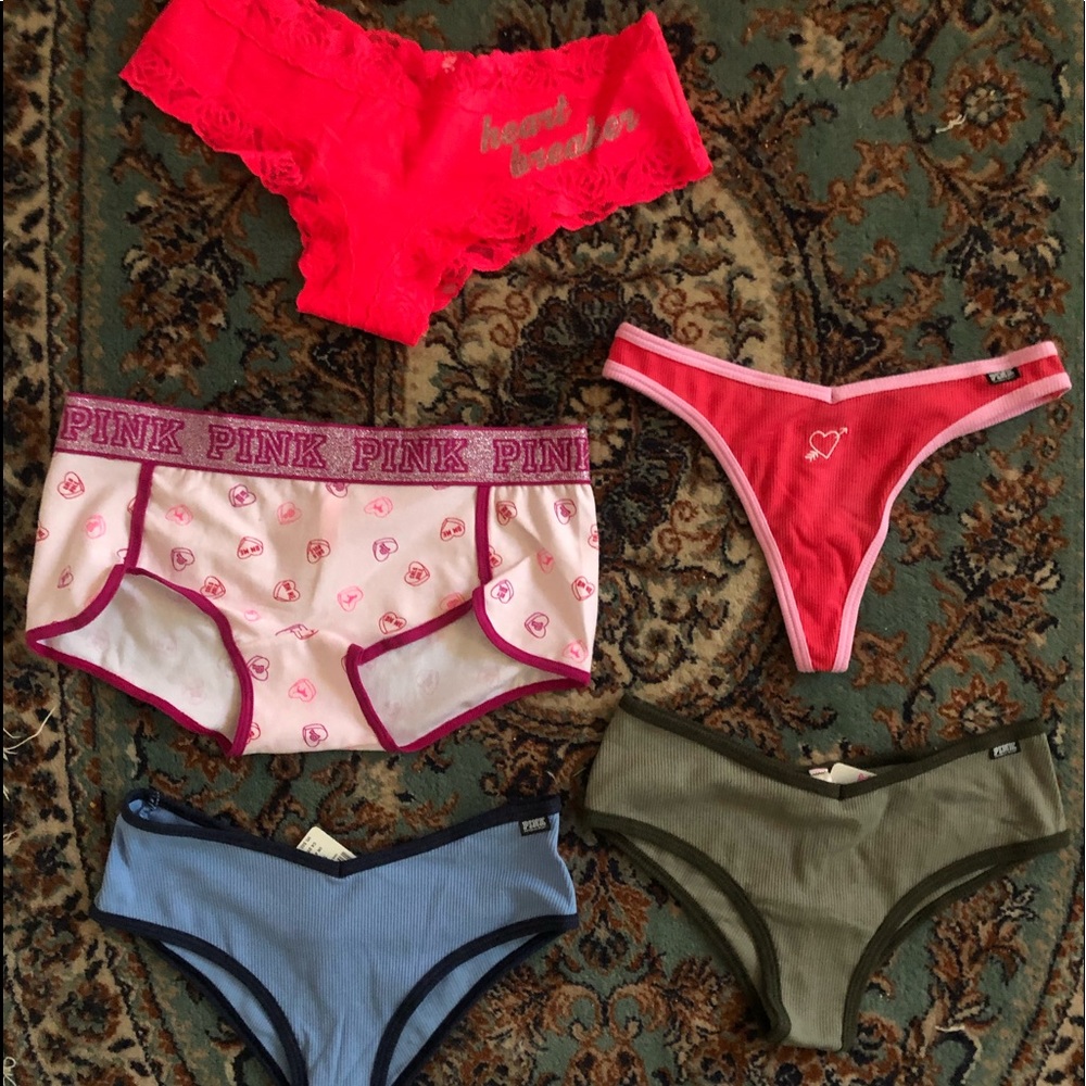 victoria’s secret pink valentines underwear S